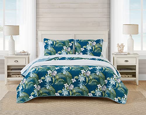 Queen Cotton Reversible Comforter Set with Shams – Tommy Bahama Bedding