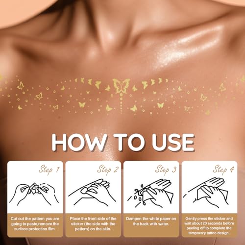 Snake Scales Tattoo Stickers Helloween Gold Python Scales Waterproof emporary Tattoos Stickers for Women Men Girl Adults Holiday Party Decoration Supplies (4 Sheet)