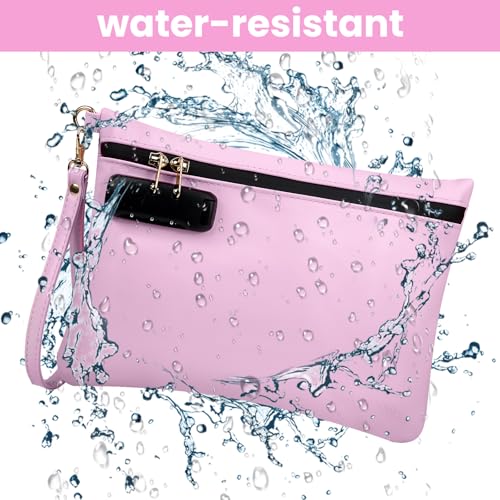 Smell Proof Bag with Combination Lock and 8 Accessories - Pink Travel Organizer