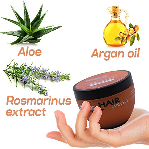 Moroccan Argan Oil Shampoo Conditioner Hair Mask Set - Natural & Sulfate-Free