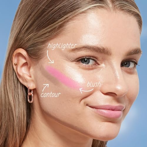 CoverGirl Trublend Skin Enhancer Blush Balm Stick, 220 Nude Flush, Vegan Formula, Easy to Use, Glides on Effortlessly, Non-Greasy, Doesn't Crease, 0.21oz