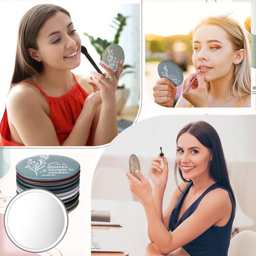 Mini Compact Mirror Set with Bible Verses - 80 Pieces, 10 Styles, Women's Gift
