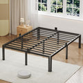 NKZ 14 Inch Full Size Metal Platform Bed Frame with Rounded Corner Legs, Heavy Duty Steel, Under Bed Storage