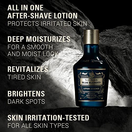 Scott Hamish Blue Blended Lotion Essence ? Men Anti Aging Face Moisturizer with Hyaluronic Acid & Amino Acid ? Anti Wrinkle Face Emulsion to Restore Vitality & Firmness, 6.09 fl.oz.