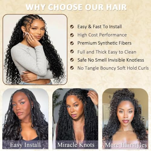Shoobidoo 1B Color Feather Crochet Hair - 18 Inch, 100 Strands, Deep Wave, Pre-Separated Synthetic Extensions