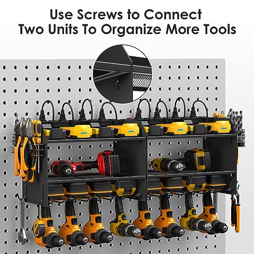 CCCEI Modular Power Tool Organizer Wall Mount Charging Station - Black / 6FT Cord