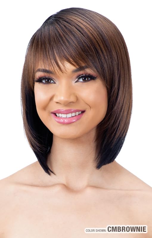 Full Wig Synthetic LITE 002 CMBROWNIE - Easy & Go Style, Curling Iron Safe