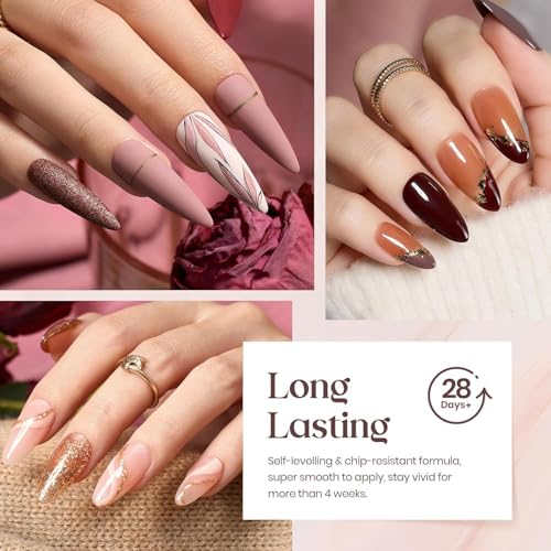 Beetles Gel Nail Polish Set 36 Colors with Top & Base Coats - Neutral Elegance Variation