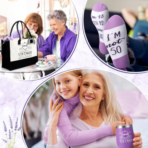 50th Birthday Gift Set for Women Vintage 1976 Tumbler & Accessories - Variation of 50 Th