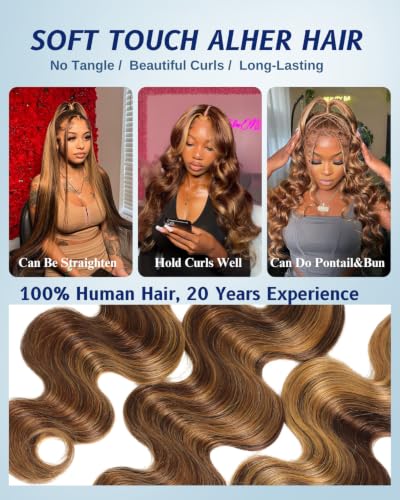 12 Inch Honey Blonde Highlight Body Wave Hair Bundles - Brazilian Human Hair - Variation of 4/27 Highlight / 12" Single Bundle