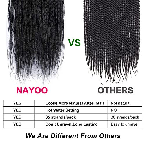 NAYOO Senegalese Twist Crochet Hair 22 Inch 8 Pack for Black Women, Hot Water Curlable, 1B