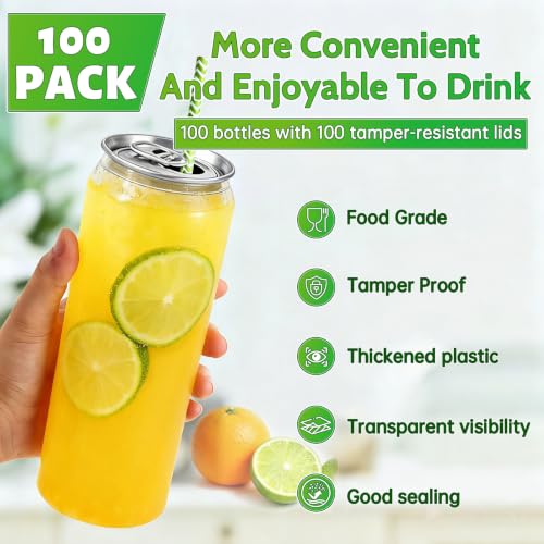500ml Plastic Boba Cups with Lids - Leak-Proof Sealable Can Containers for Smoothies & Drinks