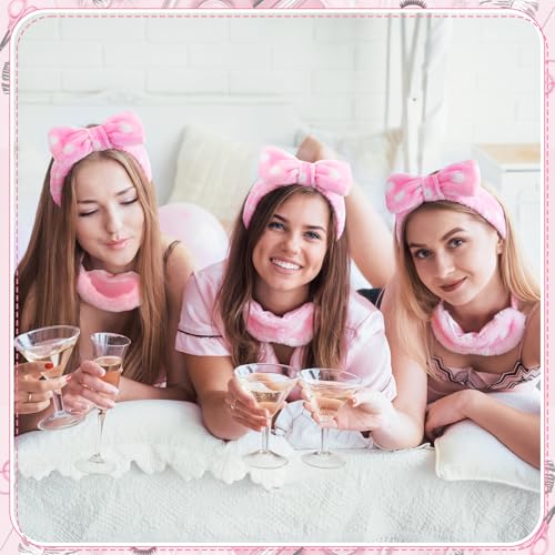 Pink and Dot Spa Sleepover Party Favors Set - 48 Pieces with Headbands & Eye Masks