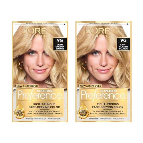 Permanent Hair Color Kit - Light Golden Blonde 9G - Fade-Defying Shine