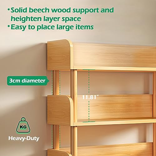 3-Tier Wooden Open Bookcase, Oak