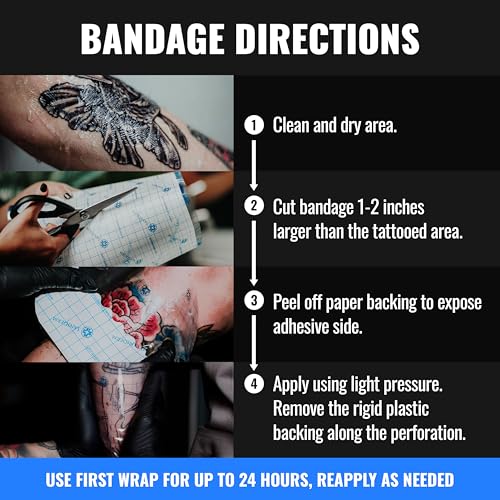 Saniderm Tattoo Aftercare Bandage Personal Roll - 10 in x 2 yd, Sterile & Latex-Free