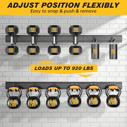 99-Inch Garage Wall Storage Rack with 14 Hooks & 6 Panels - Heavy Duty Tool Organizer