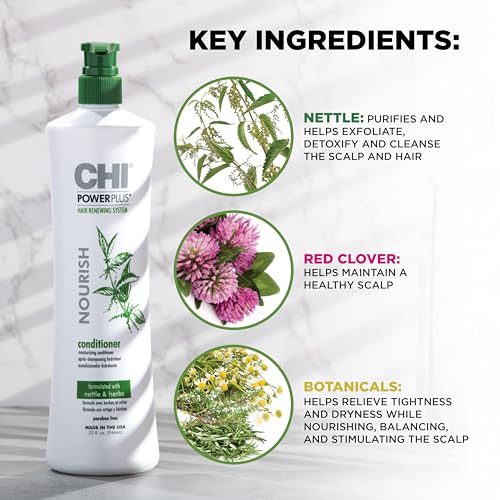 CHI Powerplus Nourishing Conditioner 32 Oz for Dry & Brittle Hair