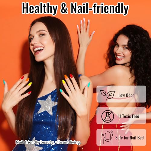 Phoenixy Gel Nail Polish Kit with UV Light - Amber Glow, 55 Colors & Manicure Tools