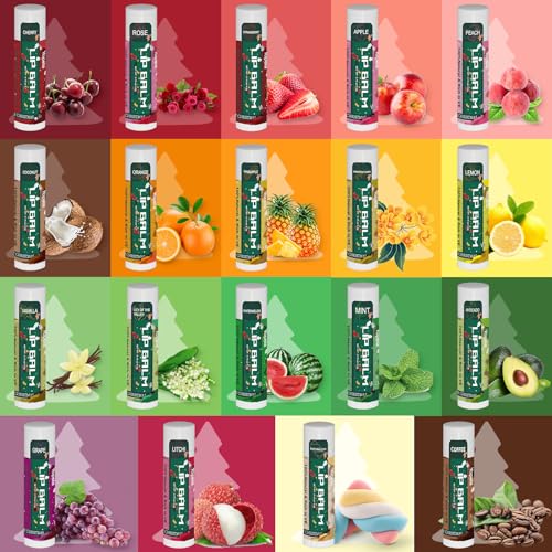 Natural Lip Balm Set with 19 Flavors - Moisturizing & Soothing Lip Care