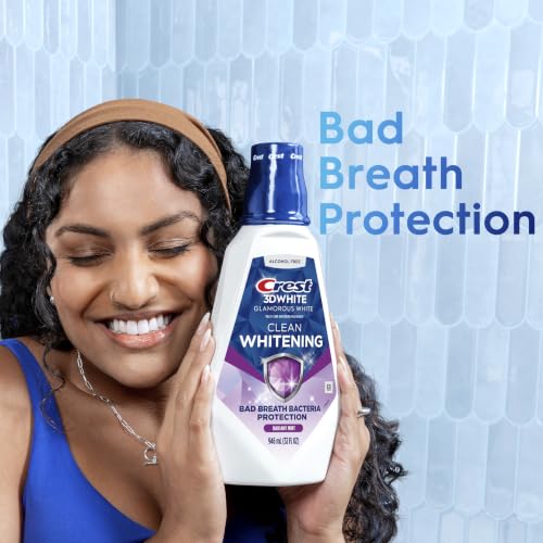 Crest 3D White Mouthwash, Alcohol-Free Radiant Mint, 946 mL (32 oz) Triple Pack