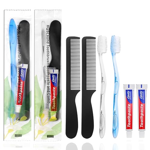 100 Pack Disposable Toothbrushes with Toothpaste and Comb for Travel and Homeless Aid - Variation of THIS listing