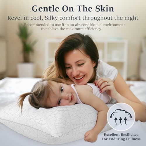 COZSINOOR Queen Size Down Alternative Cooling Pillows Set of 2 - Soft, Fluffy, Breathable Hotel Quality Bed Pillows