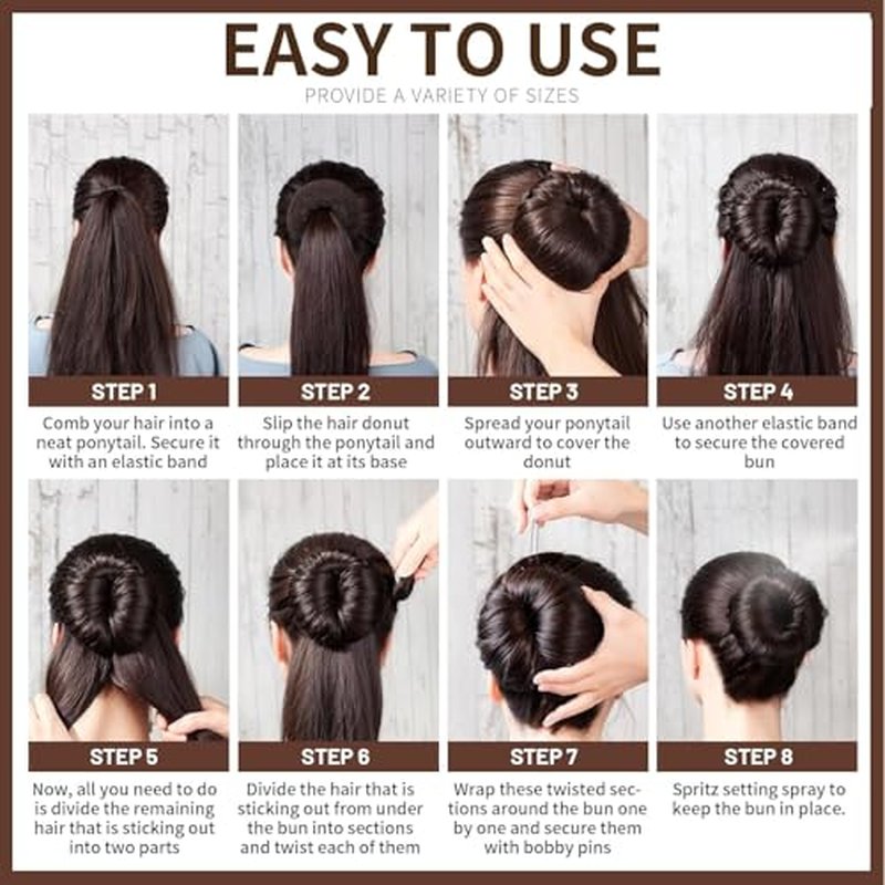 Donut Hair Bun Maker - 4pcs Hair Bun Maker for Kids Easy Ballet and Sock Buns 20pcs Bobby Pins Black