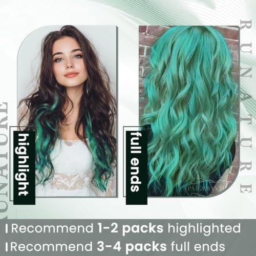 RUNATURE I Tip Hair Extensions 16 Inch 20g - Teal, Pack of 1