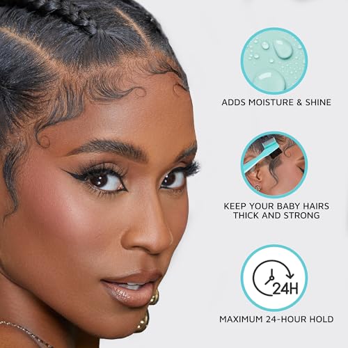 KISS COLORS & CARE Maximum Hold Edge Fixer, Non-Greasy Gel Formula Infused With Biotin B7, 24 Hour Hold, ¡®Sweet Peach¡¯ Scented, 3.38 Fl. Oz. (100 ml)