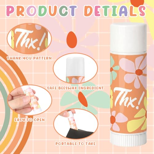 Groovy 60 Pcs Thank You Lip Balm Gift Set for Women - Appreciation Gifts