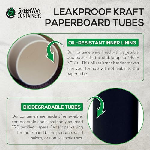 GreenWay 2.5oz Kraft Paper Deodorant Tubes - Pack of 25 Brown Refillable Containers