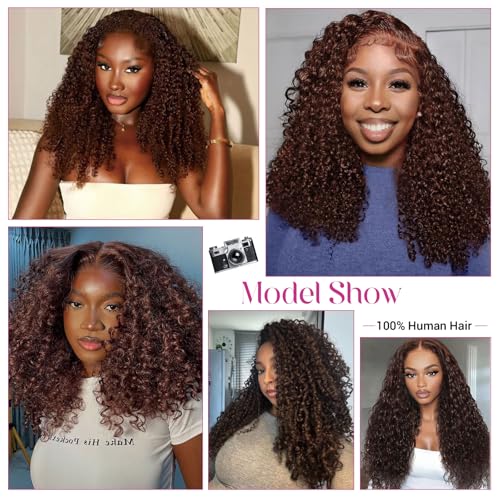 14 Inch Chocolate Brown Burmese Curly Human Hair Bundles - Virgin, Double Weft
