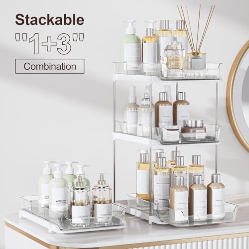 White 4-Pack Multi-Purpose Under Sink & Pantry Organizer with Pull-Out Drawers
