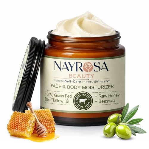 Natural Beef Tallow Moisturizer for Face & Body - 120ml Whipped Hydrating Cream