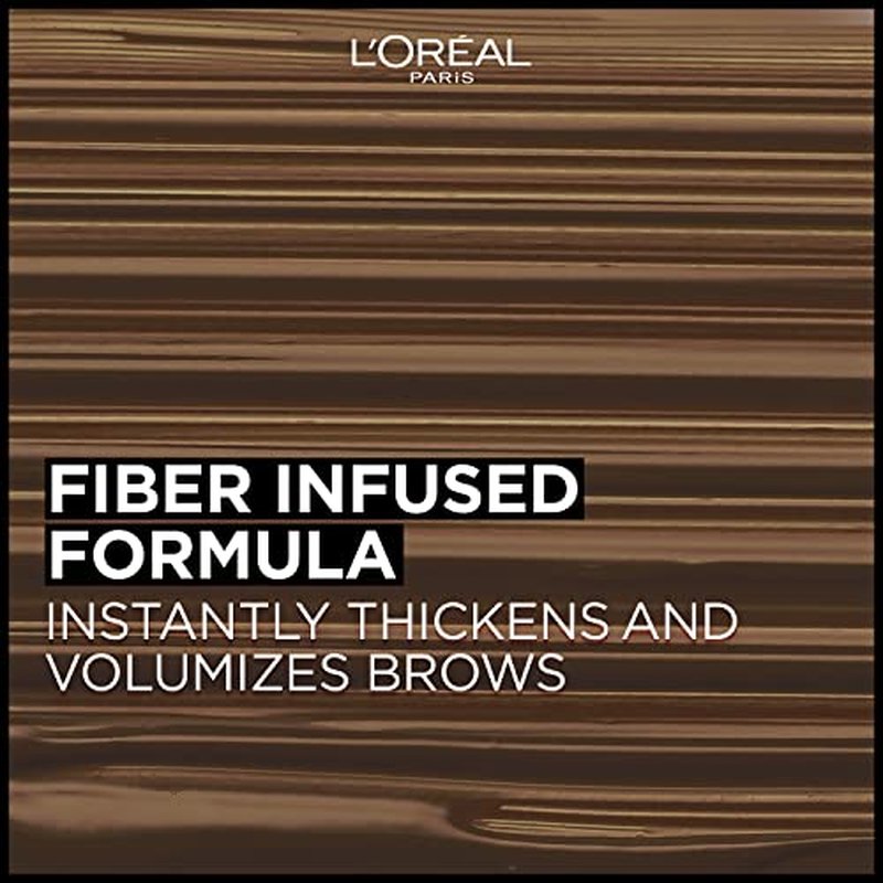 L'Oreal Paris Infallible Volumizing 24H Wear Brow Mascara, Long Lasting Eyebrow Makeup for 2X Fuller Eyebrows, 6.0 Light Brunette, 0.13 Fl Oz
