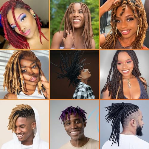 LIKIMIYA 6 Inch 30 Locs Human Hair Dreadlock Extensions 1B Natural Black
