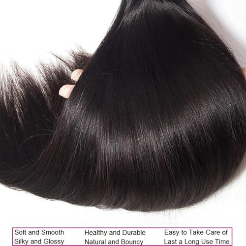 8 10 12 Inch Straight Human Hair Extensions Bundle - Unprocessed Brazilian Virgin Hair