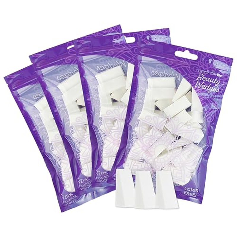 Earth & I - 128pc *PRE-CUT* Cosmetic Wedges for Makeup, Triangle makeup sponge, Disposable makeup sponges, Make up wedges sponges, ombre sponge for nails, face painting sponges, makeup wedges for pro
