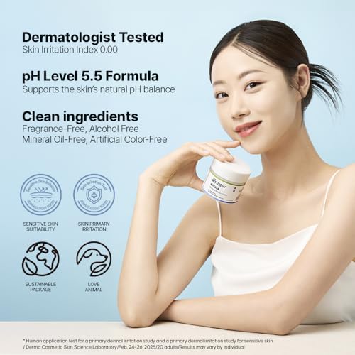 Hydrating Face Moisturizer for Sensitive Skin - Calming, Vegan, Fragrance-Free, 2.7 fl oz