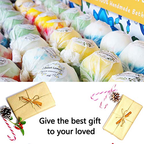 Bath Bombs Gift Set - 50 Handmade Organic Fizz Balls for Kids & Adults