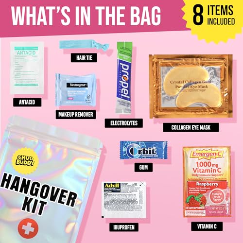Chug Buddy 10 Premium Hangover Kits for Bachelorette Parties & Events - Pre-Filled Party Favors