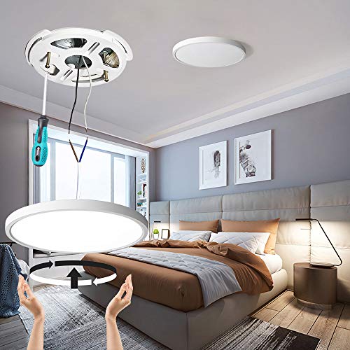 TALOYA 15.8 Inch White Flush Mount LED Ceiling Light, 2-Pack, 5CCT Adjustable