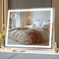 Hasipu Vanity Mirror with Lights, 19.6" x 15.7" LED Makeup Mirror, 3 Color Modes Touch Control and Brightness Adjustment Lighting Mirror, 10X Magnifying Glass, 360¡Æ Rotation