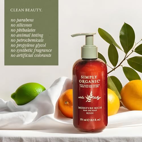 Simply Organic Moisturizing Deep Conditioner Scalp Rinse 8.5oz - Moisture Rich, Organic & Nourishing