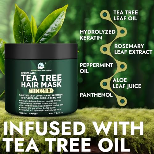 Tea Tree Oil Hair Mask Deep Conditioning for Fine Hair 300g