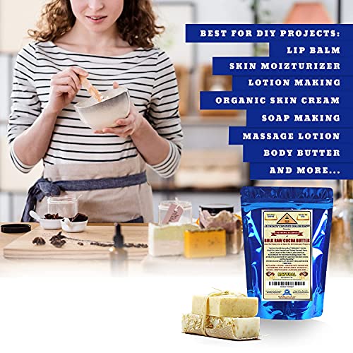 ANCIENT HEALTH REMEDIES Organic Unrefined Raw NATURAL COCOA (CACAO) BUTTER BLOCKS Bulk Size Rich Chocolate Aroma For Lip Balms Stretch Marks DIY Base for Body Butter (8oz)