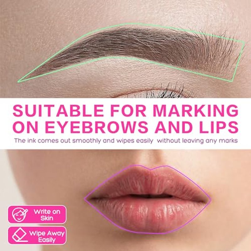 Brow Mapping Pen, Unique Colors Eyebrow Lip Positioning Tool, Gel Pen for Eyebrow Mapping, Brow Lamination Supplies