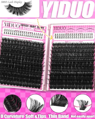 Eyelash Cluster Kit with 6 Styles & Complete Makeup Tools - Bunny, 100D-300D, Bottom Lashes, Curler, Glue & More - Variation: Bunny + 100D/150D/200D/300D