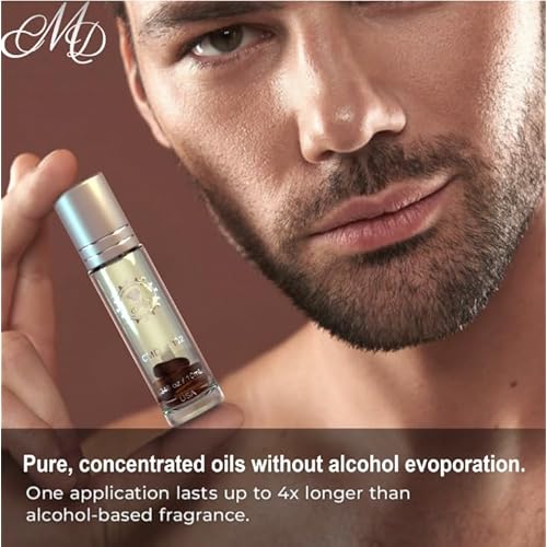 CMD Luxury Dubai Fragrance Perfume Oil Pheromones Infused, Roll On, Oud Ispahan Inspired, Natural Tigers Eye Crystal Rollerball, EDP Body Oil Roller, Unisex Gift Men & Women .34oz 10mL Travel Size
